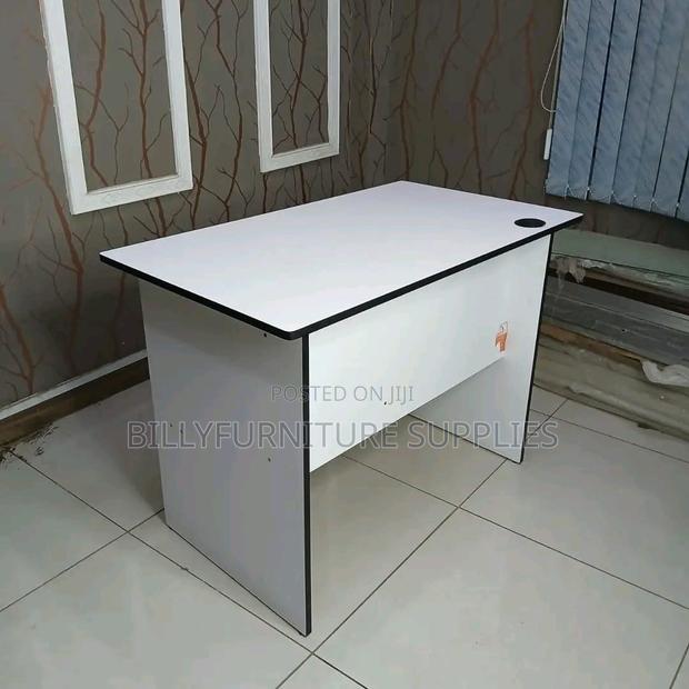 1m White Study Desk - thumbnail 2