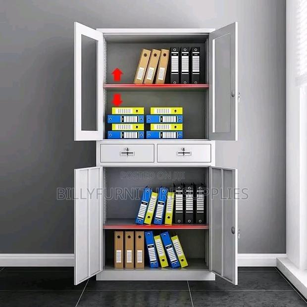 2 Door Half Glass Metallic Cabinet - thumbnail 2