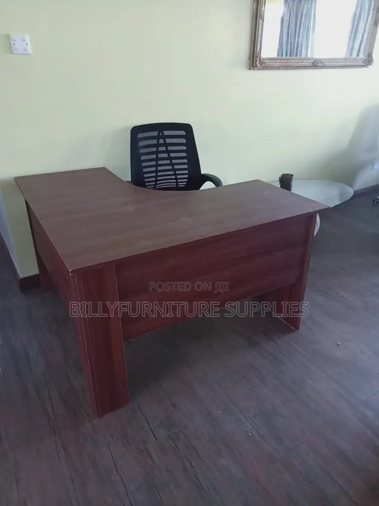 Dark Walnut L Shaped Office Desk
