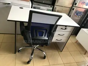 1.2m White Desk and Mesh