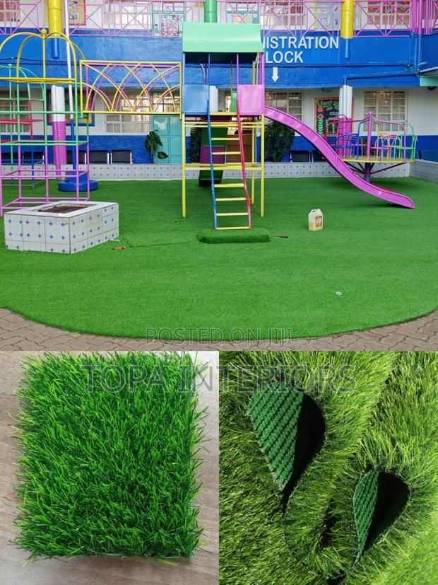 School Playground Kid Friendly Artificial Green Turf Grass Carpets - main view