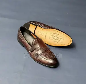 Dress Up Crocodile-Patterned Double Monk Strap Foster Loafers ;40-45