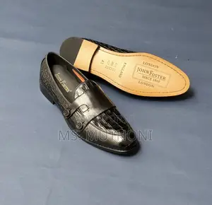 Dress Up Crocodile-Patterned Double Monk Strap Foster Loafers ;40-45