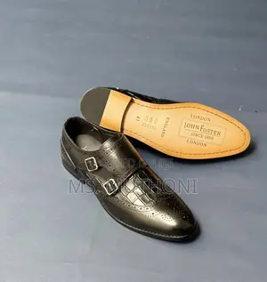 Men’S Formal Crocodile-Embossed Leather Upper a Rubber Sole John F.