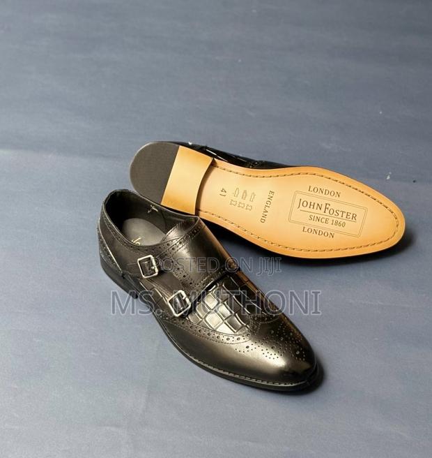 Men’S Formal Crocodile-Embossed Leather Upper a Rubber Sole John F. - thumbnail 2