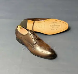 John Foster Men's Premium Leather Derby Shoes Size 40-46