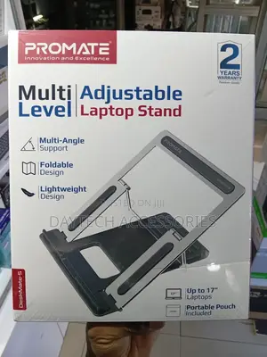 The Promate Deskmate-5 Ergonomic Multi-Level Aluminum Laptop Stand.