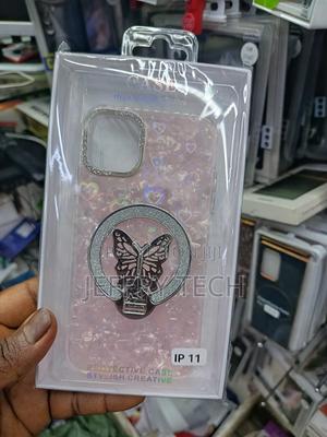 Clear Pink Butterfly-Themed Case for the Apple iPhone 11 - thumbnail 2