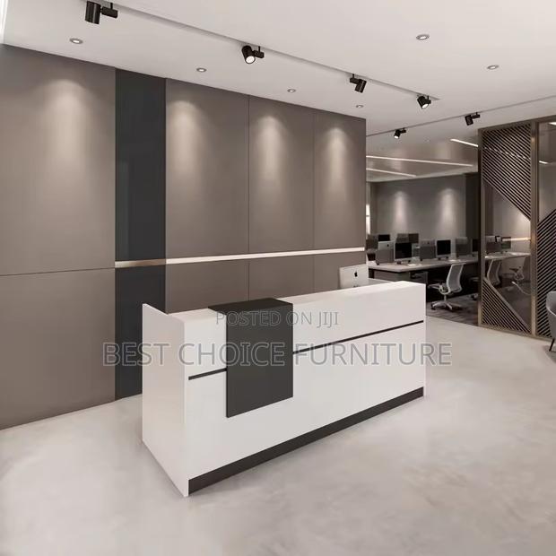 Office Desk : Modern Reception Office Desk (Can Accommodate Two People - main view