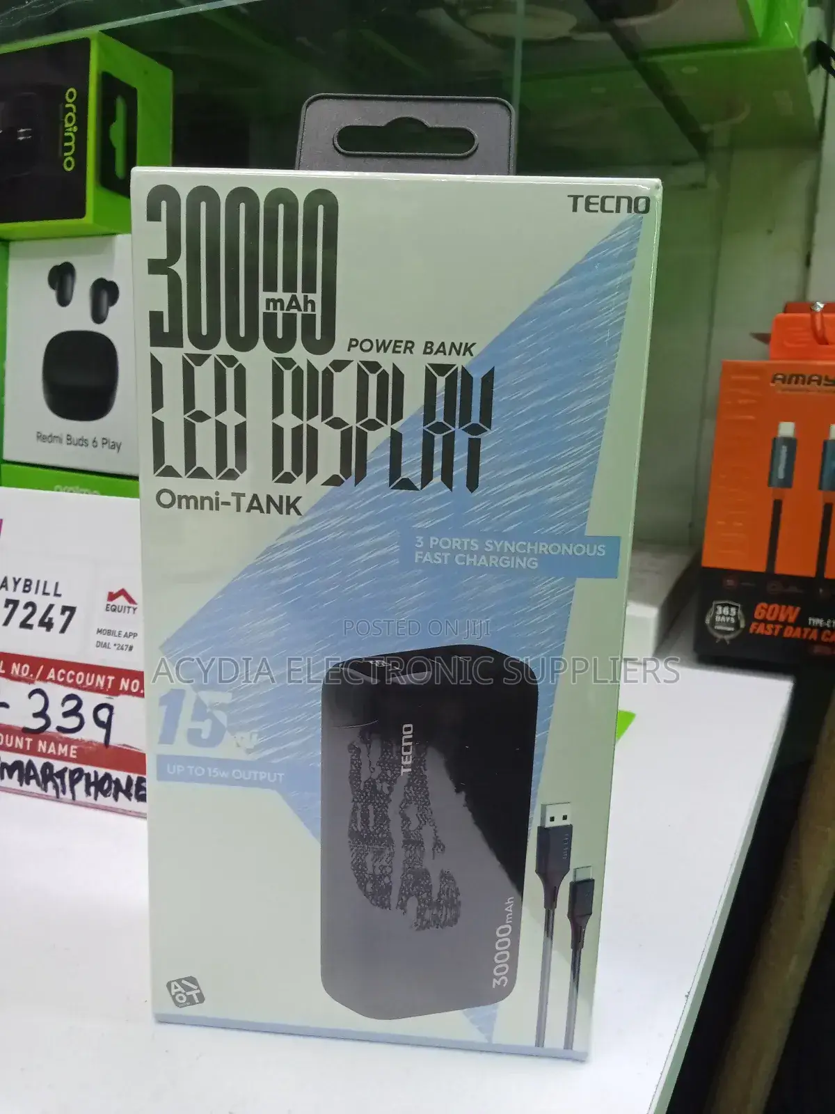 Tecno Omni-Tank 15w, 30000mah Power Bank With Led Display