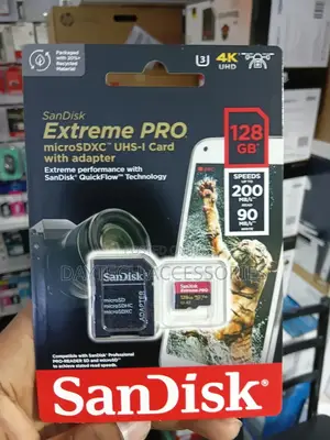 The Sandisk Extreme Pro 128gb Microsdxc Uhs-I Card With Adapter.