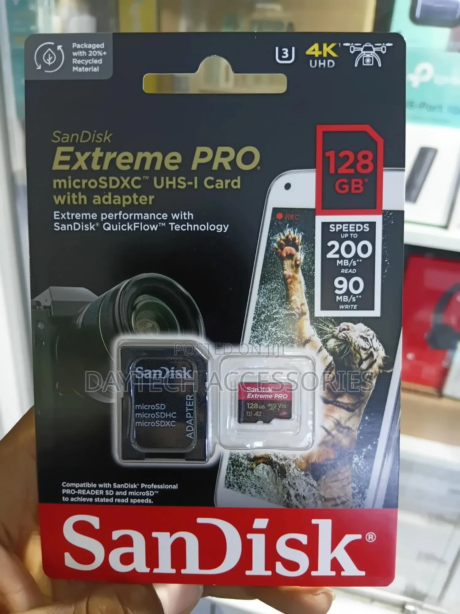 Sandisk 128gb Extreme Pro (200mb/S) Micro SDXC Card With Adapter.