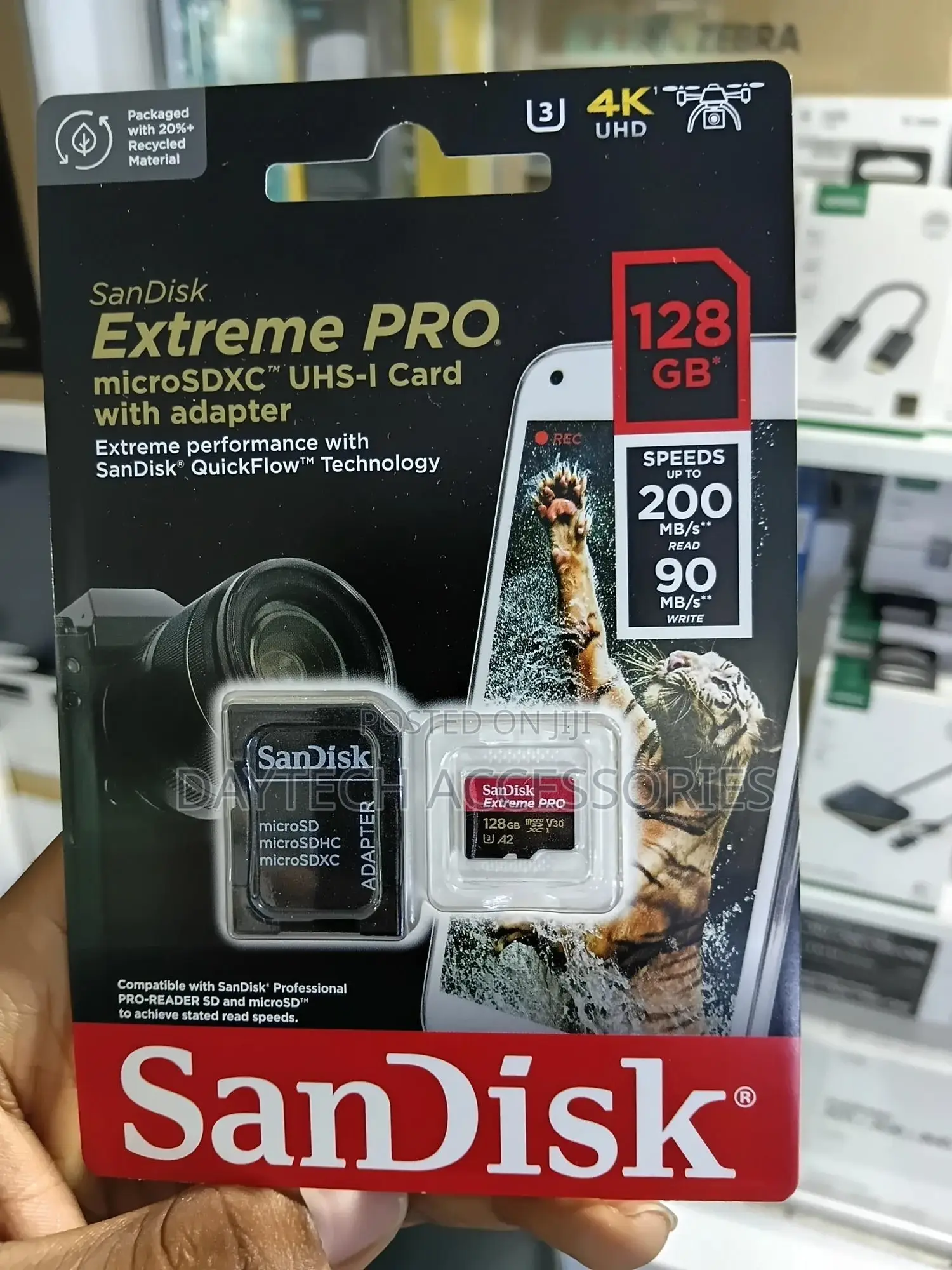 Sandisk 128gb Extreme Pro (200mb/S) Micro SDXC Card With Adapter.