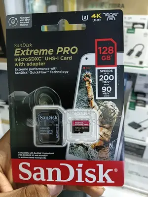Sandisk 128gb Extreme Pro (200mb/S) Micro SDXC Card With Adapter.