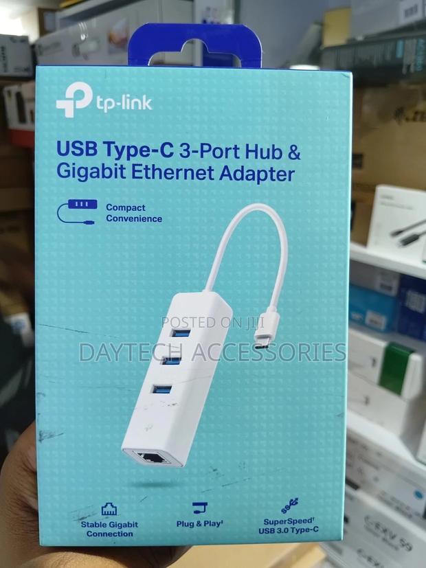 Tp-Link Ue330c Usb Type-C 3-Port Hub to Gigabit Ethernet Adapter. - thumbnail 2