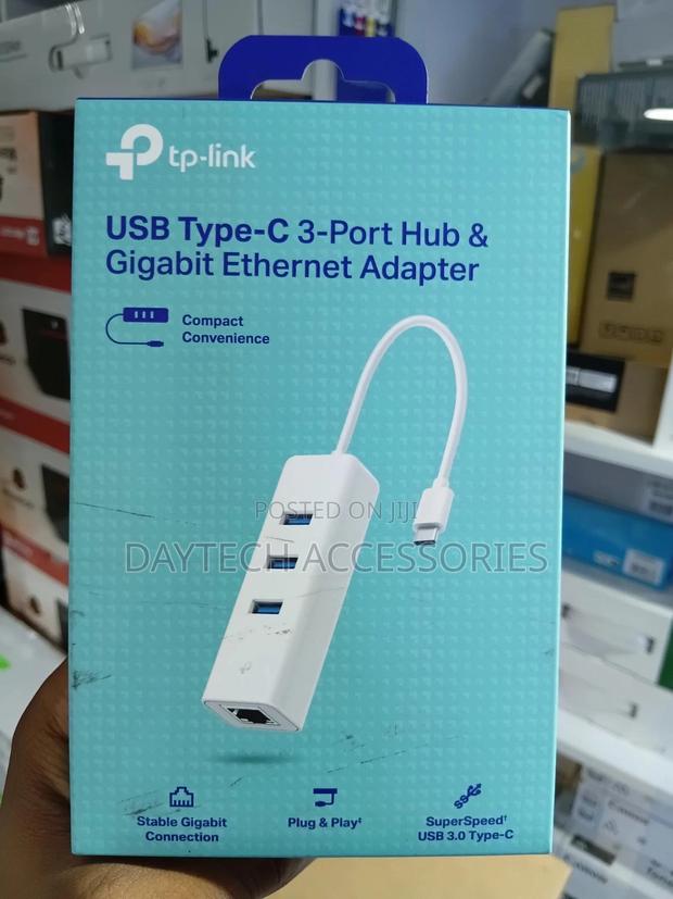 Tp-Link Ue330c Usb Type-C 3-Port Hub to Gigabit Ethernet Adapter. - thumbnail 3