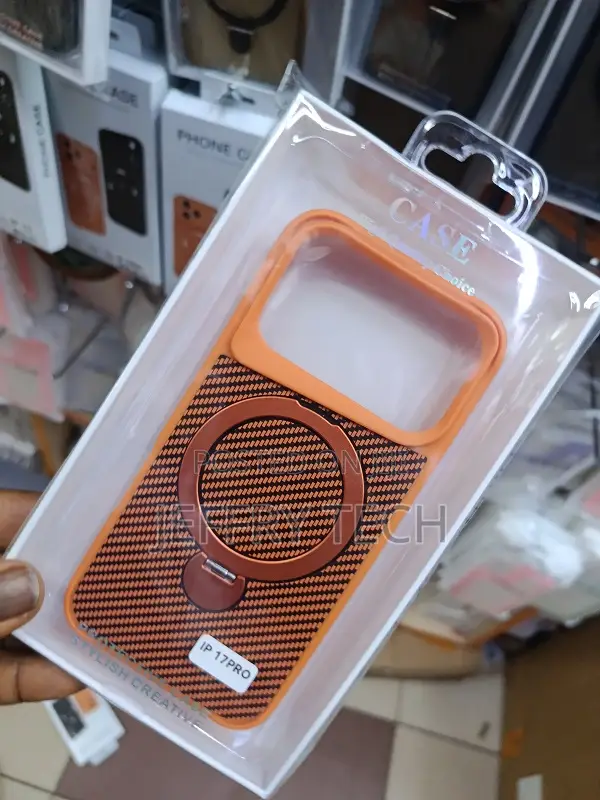 Magsafe Carbon Fiber Orange Case Designed for the iPhone 17 Pro