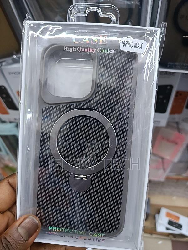 Carbon Fiber Case Withn Stand Ring Is for the Apple iPhone 15 Pro Max