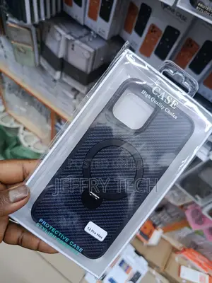 Carbon Fiber Case With a Magnetic Ring Stand for the iPhone 12 Pro Ma