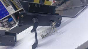 Original Union Black Scroll Handle Door Lock - main view