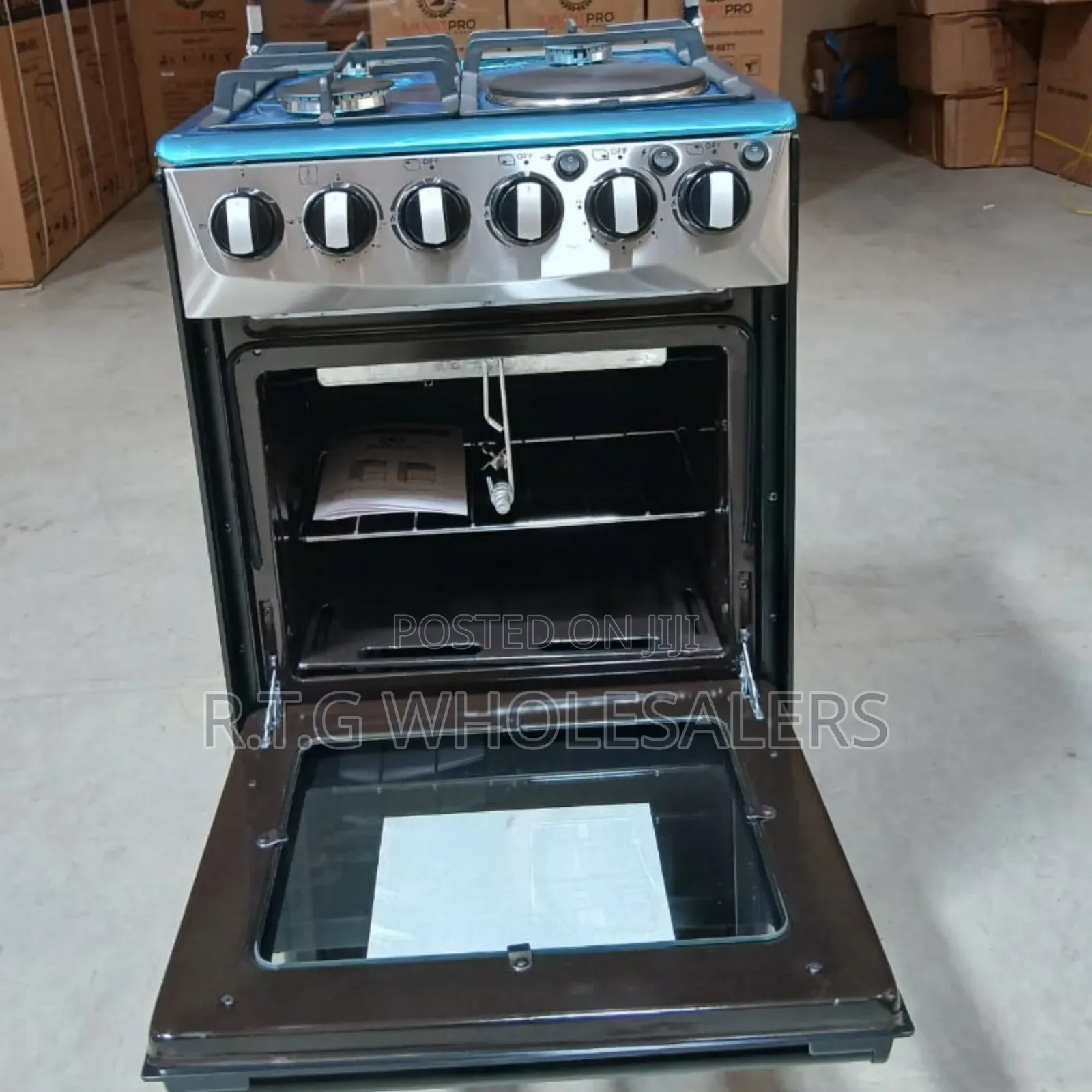 Smart Pro 3 Gas + 1 Electric Plate Cooker – 50×55 Cm
