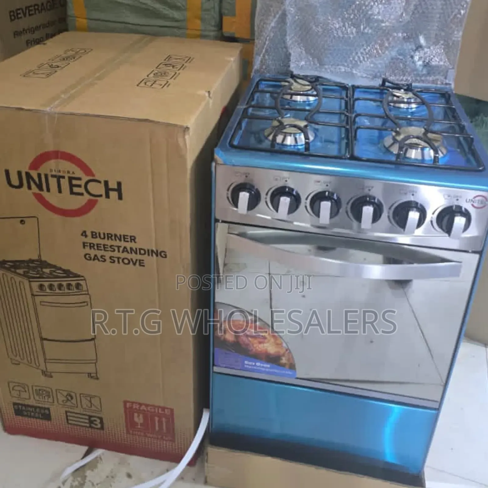 Unitech Silver 50×55 Full Gas Freestanding Cooker With Auto‐Ignition