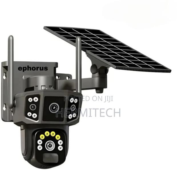 Triple Lens CCTV Camera Solar Powered Wifi Enabled  - thumbnail 2