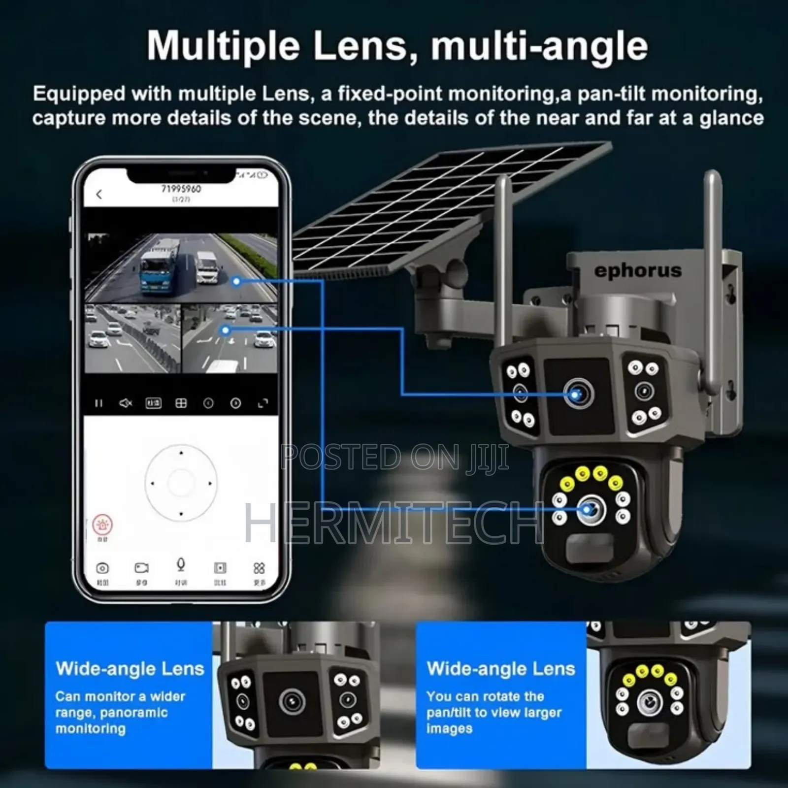 Triple Lens 4g Wifi Enabled CCTV Camera With Siren 