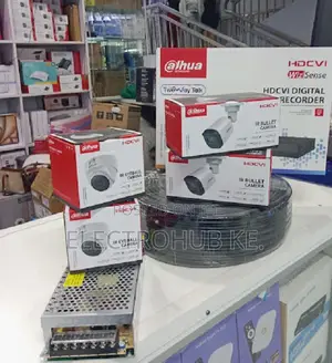 Complete 4 Cameras Dahua 4channel Cctv Full Package Kits