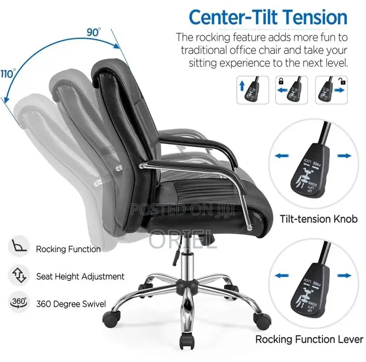 Office Chair : Star Base Office High-Back Chair With Padded Arms