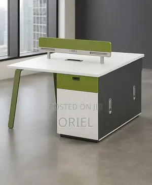 Office Workstation : Modern Dual-User Office Workstation Desk