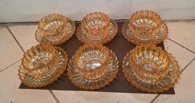 12pc Gold Glasses and Saucer