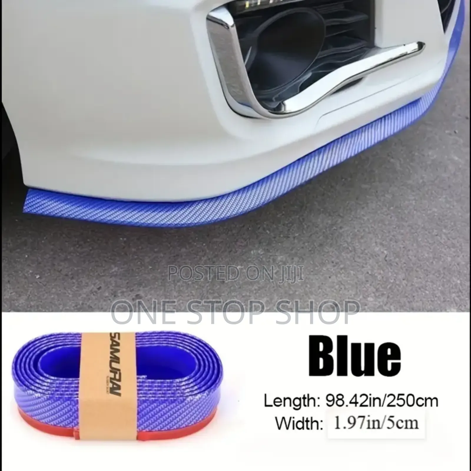 Carbon Blue Car Rubber Strip Sticker Lip
