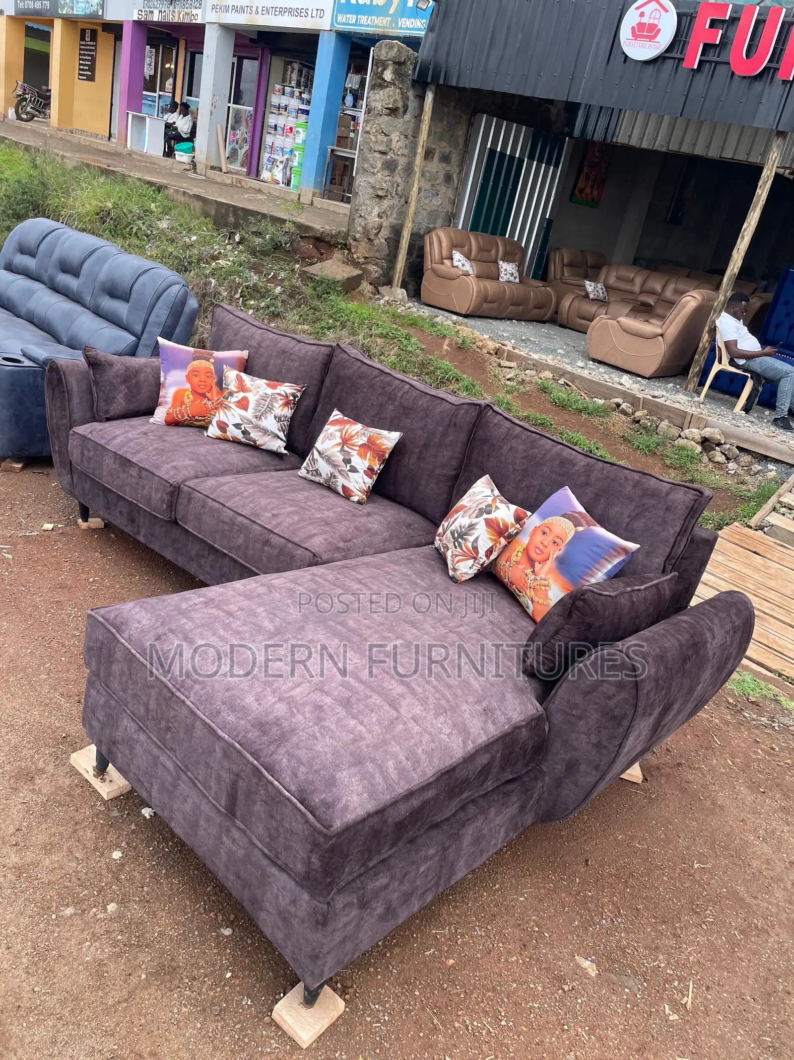 Modern Brown L Sofa/L Shaped Sofa/L Sofa