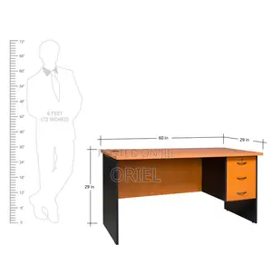 Modern Office Desk : 1.4m Cherry Ofice Desk With 3-Drawers
