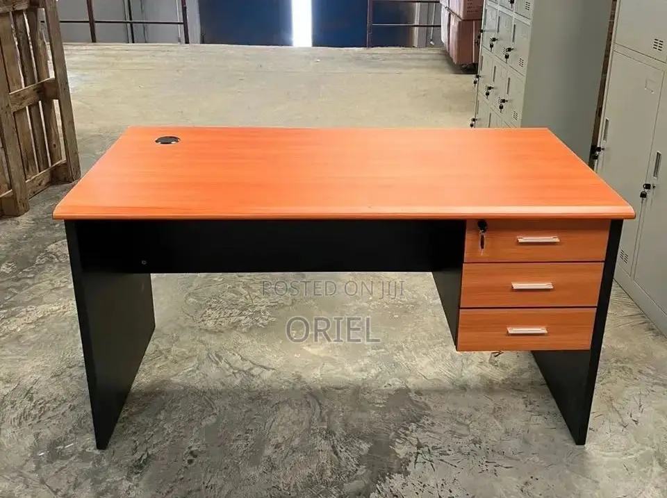 Modern Office Desk : 1.4m Cherry Ofice Desk With 3-Drawers