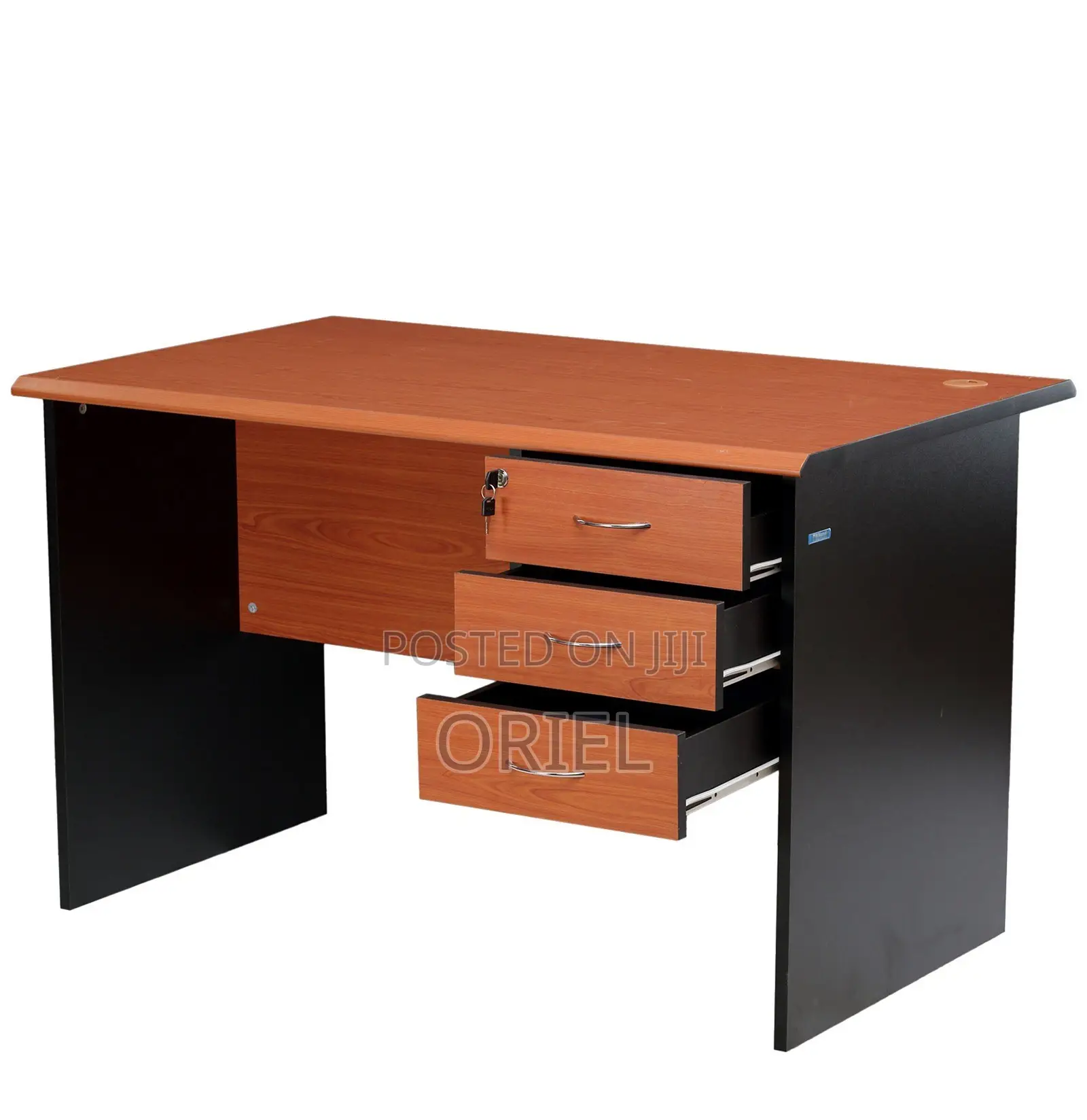 Modern Office Desk : 1.4m Cherry Ofice Desk With 3-Drawers