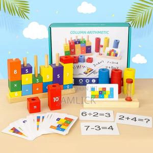 Wooden Arithmetic Column Stacking Blocks - Tp - thumbnail 2