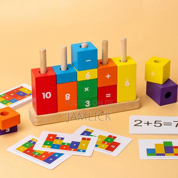 Wooden Arithmetic Column Stacking Blocks - Tp - thumbnail 4