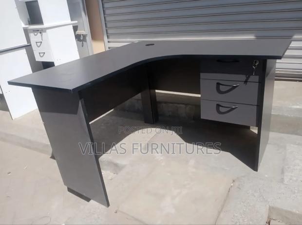 Grey Curved L Shaped Desk