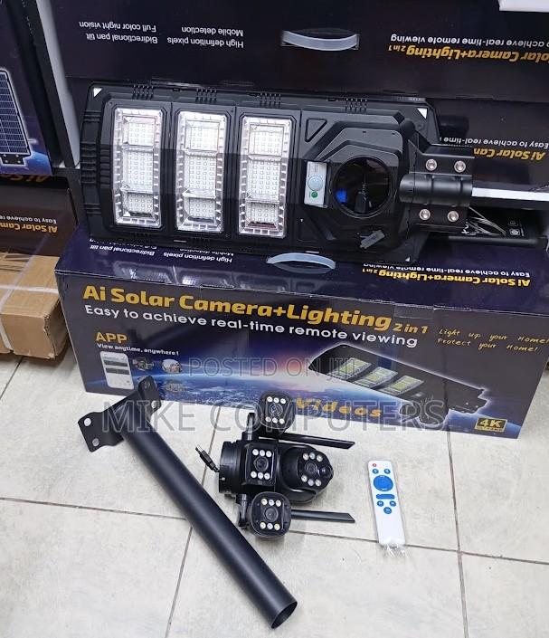 V380 Triple Lens Solar Camera With Night Light