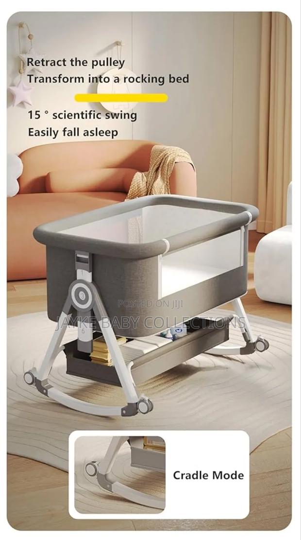 Newborn? Adjustable Rocking Cosleeper With Net, Changing Pad Wheels - thumbnail 4