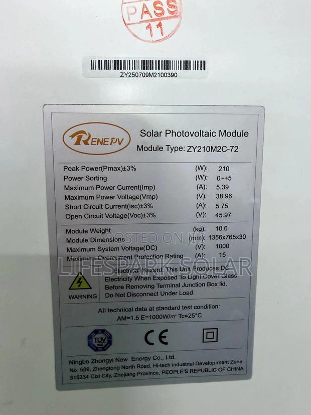 210 Watts Monocrystalline Solar Panels - thumbnail 3