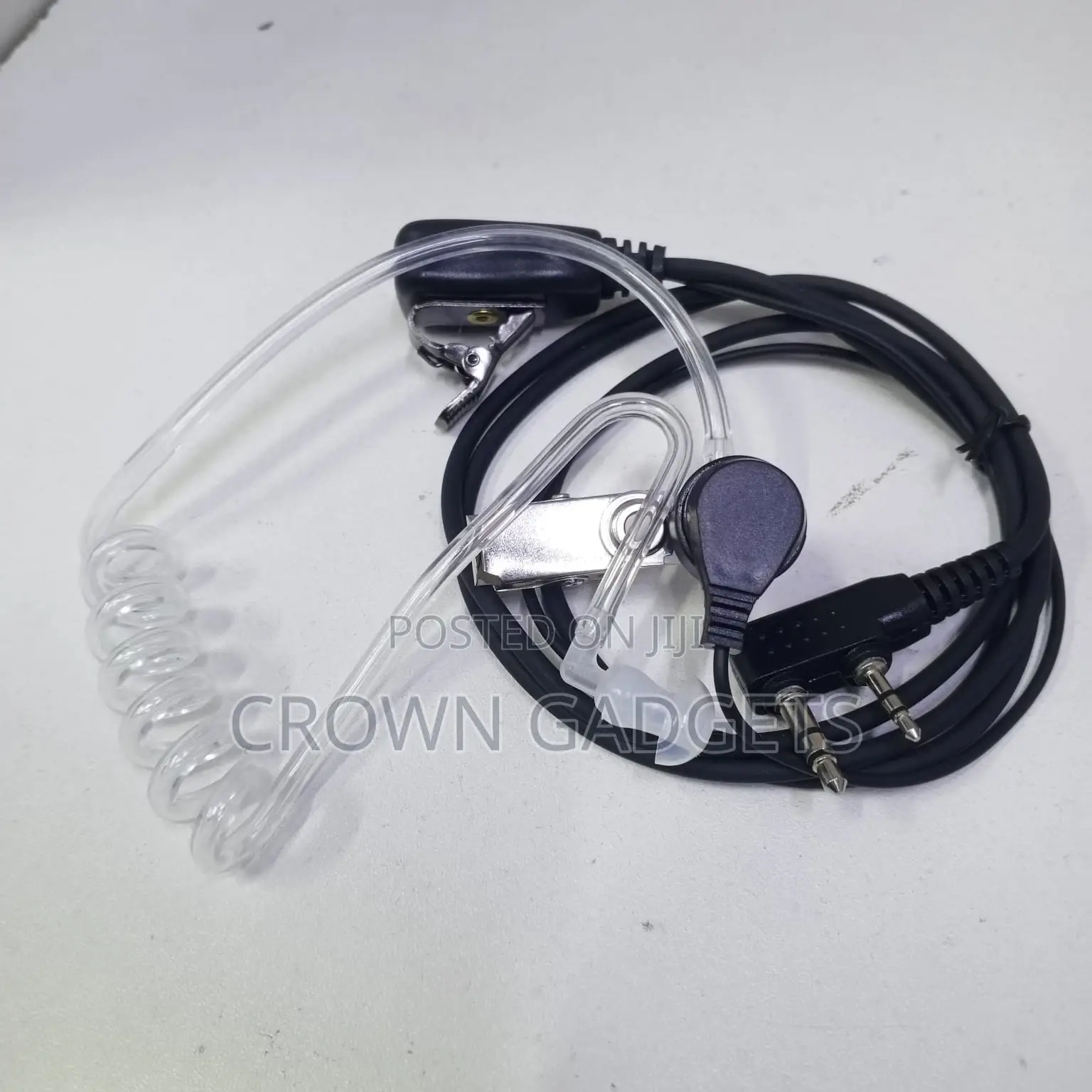 Acoustic Tube Walkie Talkie Earpiece With PTT Mic