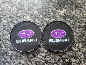 2pc Subaru Plastic Car Cup Saucer Mat