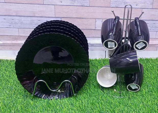 12pc Black Dinner Set