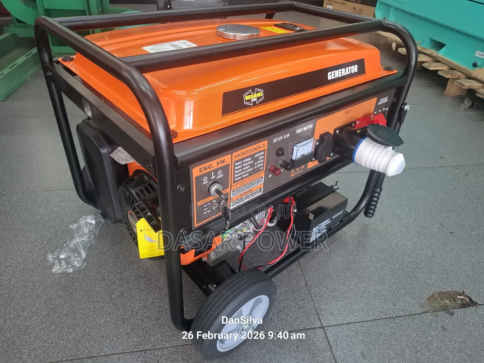 Hk9000en-3 Hisaki Gasoline Generator.