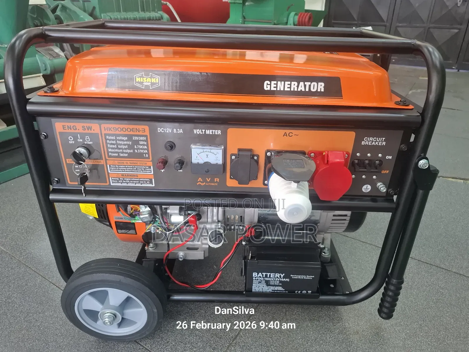 Hk9000en-3 Hisaki Gasoline Generator.