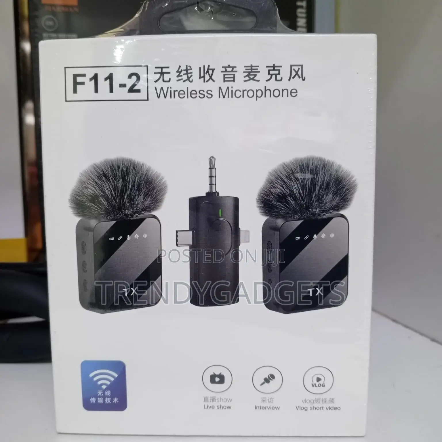 F11 Portable Wireless Lapel Microphone System for Cameras Smartphone