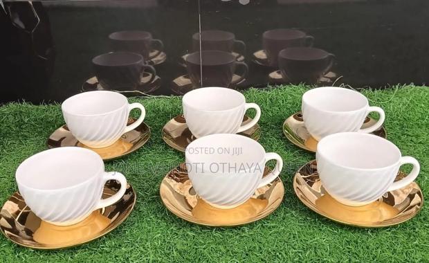 *12pcs Golden Cup and Saucer